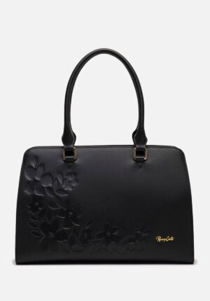 Cartera Cuero Satchel Petalia - NEGRO