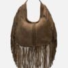 Cartera De Gamuza Flecos Boho