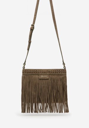 Morral De Gamuza Flecos Boho